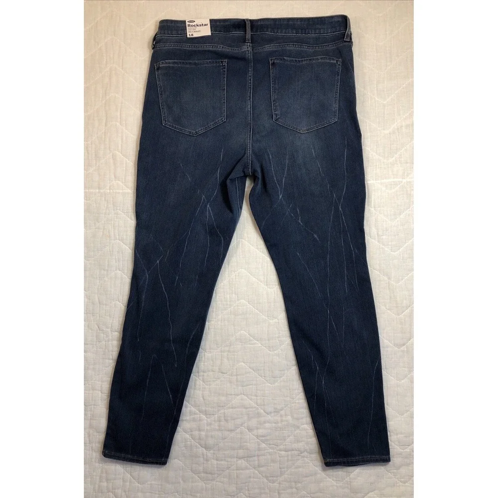 Old Navy Rockstar Jeans Women's Size 18 Denim Blue High Rise Super Skinny Sculpt